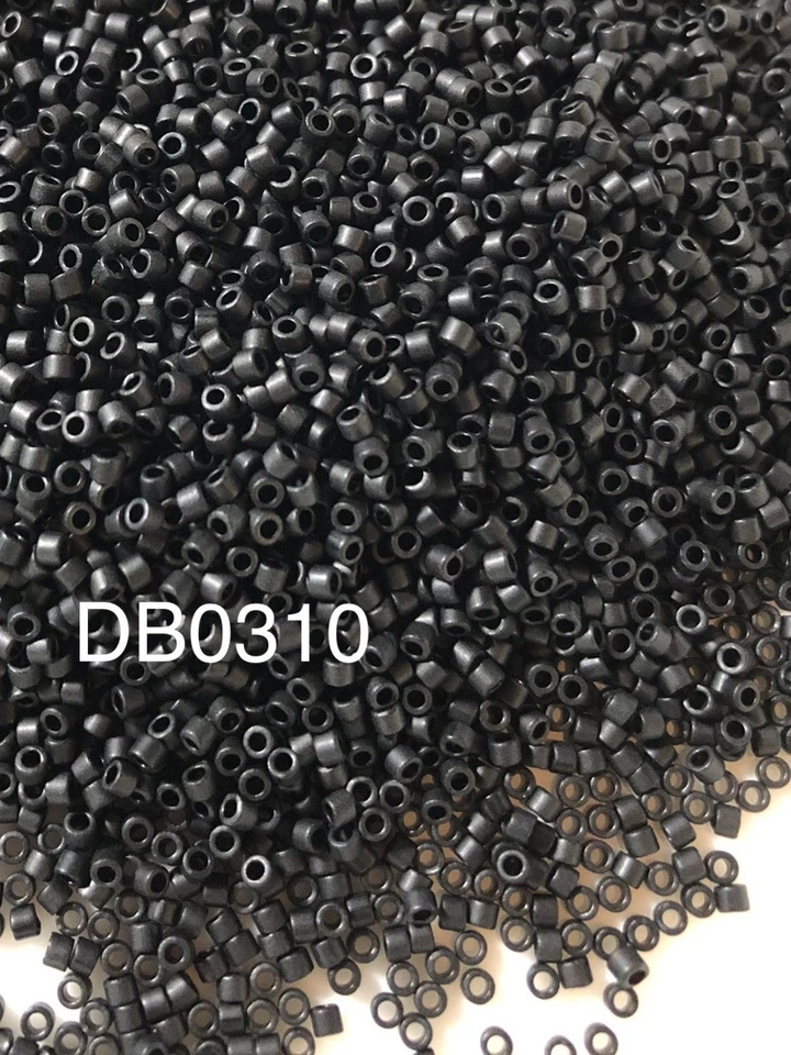 Cuentas de semillas de vidrio negro mate 5 gramos DB0310 DB310 Miyuki Delica 11/0 Foto 1 de 1