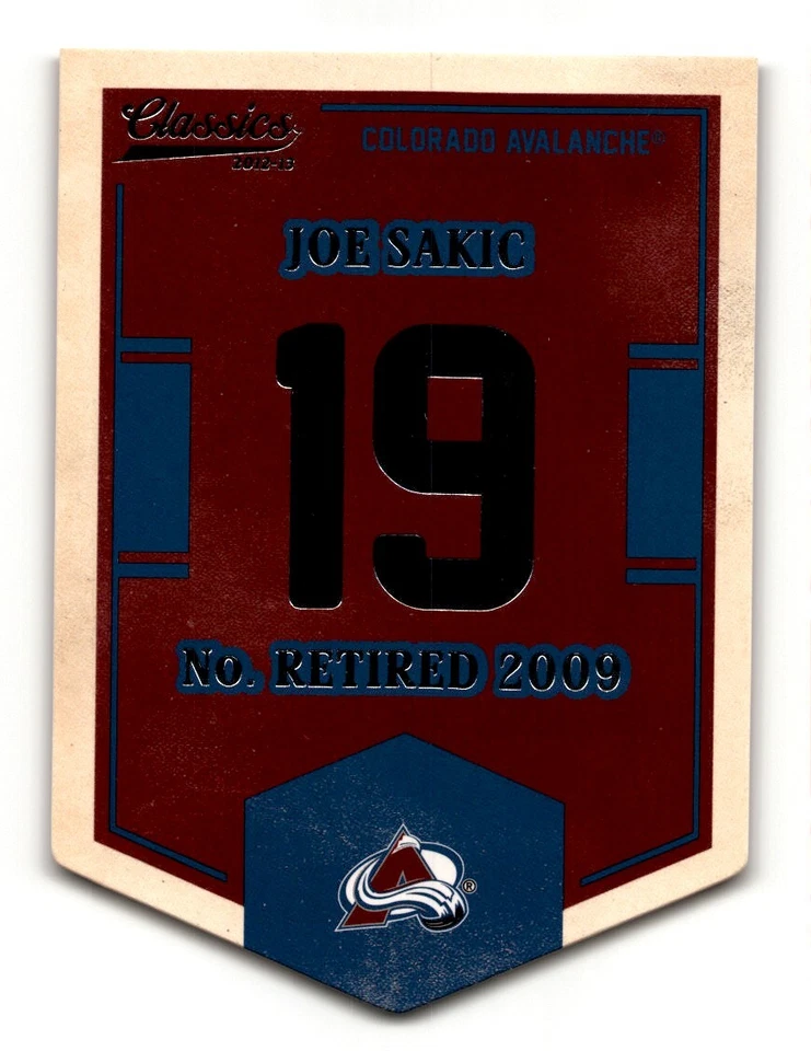 2012-13 Panini Classics Signatures Banner Numbers Joe Sakic #EN27 Colorado - Image 1 of 2