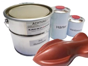 Set 1 litro vernice auto 2K rosso salmone metallizzato no vernice trasparente vernice punto tuning rosso - Foto 1 di 2