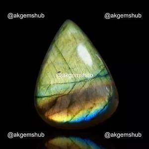 Collana Labradorite Fuoco Naturale 74,00 Cts pera cabochon 39x28x8 mm - Foto 1 di 11
