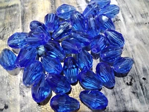 Crystal Suncatcher Faceted Glass, Teardrop, 15x10mm, Blue,  20 pieces - Picture 1 of 4