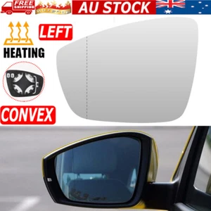 Left Passenger Side Mirror glass For VW POLO 2010-2017 Heated Convex with Base - Picture 1 of 14