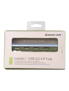 IOGEAR Met(AL) USB 3.0 4-Port Hub - GUH304 - No Power, New-in-box - Picture 1 of 7