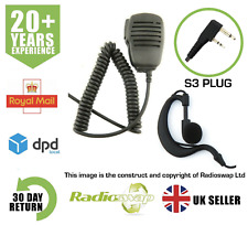 SPEAKER MIC & G-SHAPE EARPIECE FITS ICOM (TWO PIN) TWO WAY RADIO (RS-SP-S3)