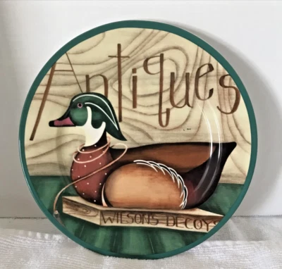Gibson 2002 Wilson & Wilson arte popular pato señuelo antigüedades plato de ensalada 9" Foto 1 de 4