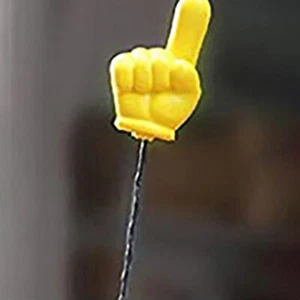 Cute Victory Finger Car Antenna Topper Eva Decorative Car Topper Balls Yel~_e - Picture 1 of 1