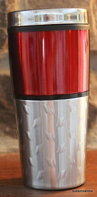 Grande aislado 16 OZ. Vaso de placa de diamante rojo de doble pared de acero inoxidable Foto 1 de 2