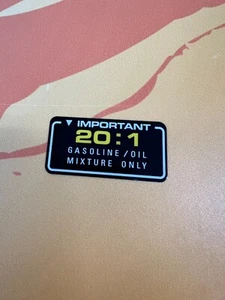 Honda 20:1 Mixture Decal ATC250R TRX250R ATC TRX - Picture 1 of 2