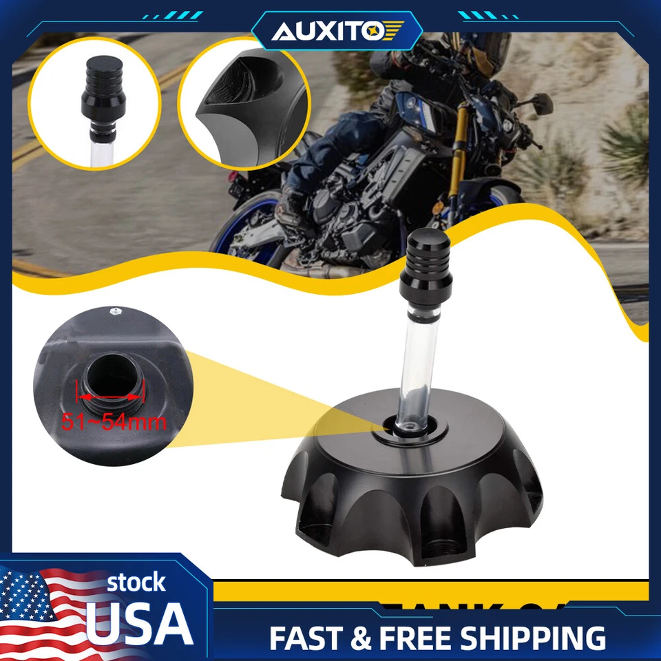 Fuel Gas Tank Cap Valve Breather Kit Tube For Motorcycle New Universal Black Fit - Image 1 of 4