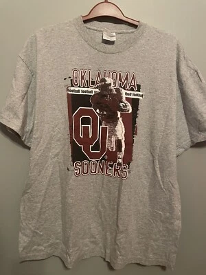 Vintage Oklahoma Sooners National Champions Schedule Football XL T-Shirt (A119) - Image 1 of 4