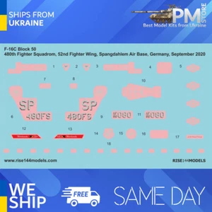Rise144 Models RMD001 1/144 F-16C decals WARHAWKS HAVE GLASS SCHEME - Picture 1 of 2