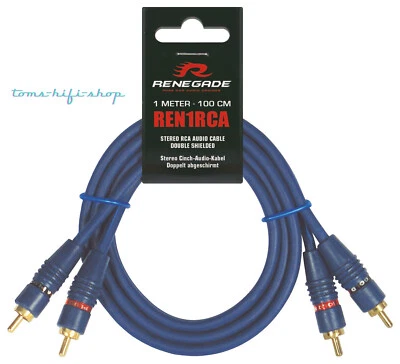 Renegade 1m Cinchkabel 2-Kanal Stereo-Cinch Auto Verstärker Audio Kabel REN1RCA