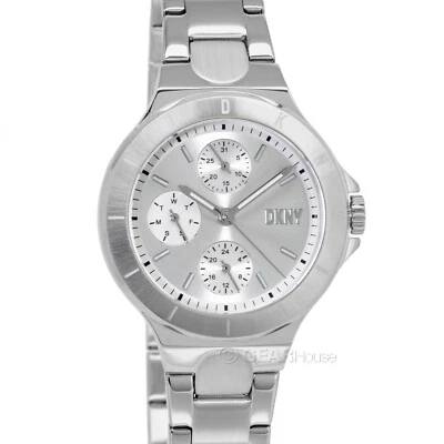 DKNY Chambers Womens Multifunction Watch, Silver Dial Day Date, Stainless Steel - Image 1 of 4