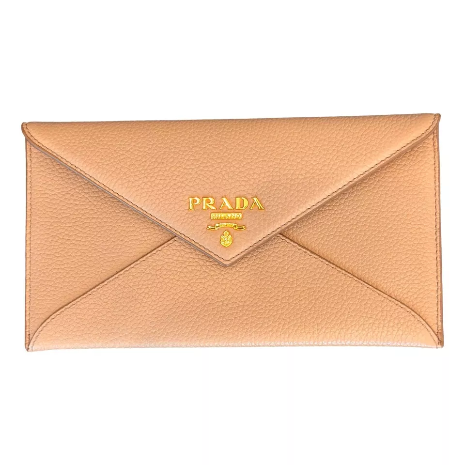 Prada Beige Vitello Grain Leather Long Envelope Wallet NWT - Image 1 of 4