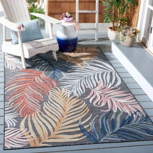 SAFAVIEH Outdoor CBN445H Cabana Collection Black / Rust Rug - Picture 1 of 15