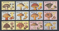 Bhutan Sc 713-736 MNH. 1989 Mushrooms, cplt set, 12 stamps & 12 souv sheets, VF