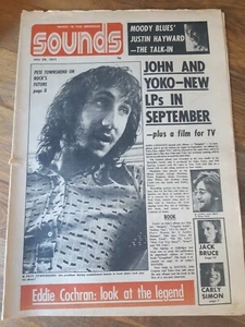 Sounds Music Newspaper July 24th 1971 The Who John Lennon Cover - Imagen 1 de 2