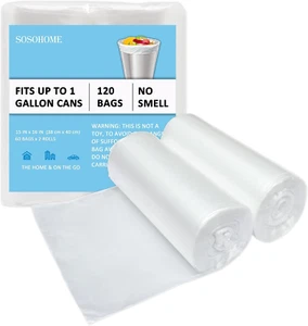 1 Gallon Trash Bags, Extra Small Strong Garbage Bags for Office Home Bathroom Ca - Picture 1 of 12