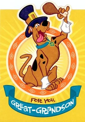 Скуби-Ду! СЧАСТЛИВОГО БЛАГОДАРЕНИЯ поздравительная открытка для правнука от Hallmark +✉ - Изображение 1 из 4