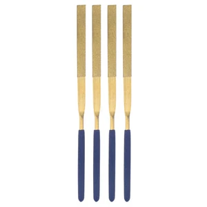 Herramientas de limas de aguja de diamante tipo plano recubierto de titanio de 3 mm x 140 mm 4 piezas - Imagen 1 de 5