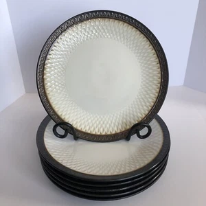 Gourmet Basics By Mikasa Sorrento Dinner Plates 11 1/8" Brown Stoneware Set of 6 - Picture 1 of 22