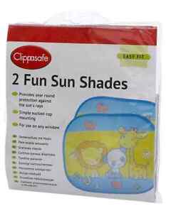 Clippasafe 2 Pack Fun Sun Shade Maker Baby Car Safety Glare Ray UV Screen