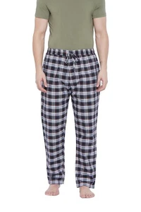 Mens Lounge Pants Check Plaid Pajama With 2 Pockets Sleepwear Black Pyjama Pant - Picture 1 of 8