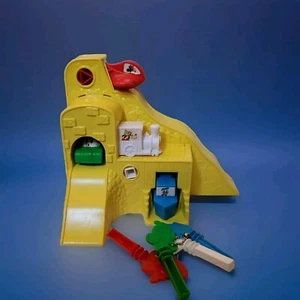 Selten Vintage 70er Disney Spielset Zug Flugzeug Auto Boot mit Form Schlüssel Spielzeug komplett - Bild 1 von 16