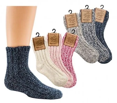 WOWERAT Schafwollsocken Norweger Baby Kinder Wintersocken Uni-sex Gr 19-38 3 PaarCH3118