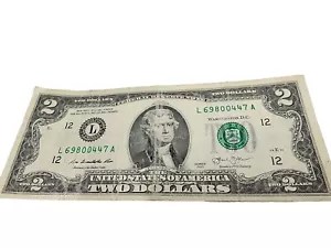 RARE 2 Dollar Bill 2013 Series L - Picture 1 of 2