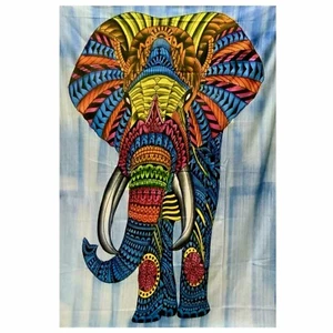 Wandteppich Elefant Mandala, Wandtuch Wandbehang, Überwurf, indische Tagesdecke - Bild 1 von 3