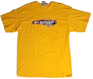 Vintage Yellow Nike Basketball Beats + breaks Graphic T-SHIRT sz L NWT Large  - Picture 1 of 4