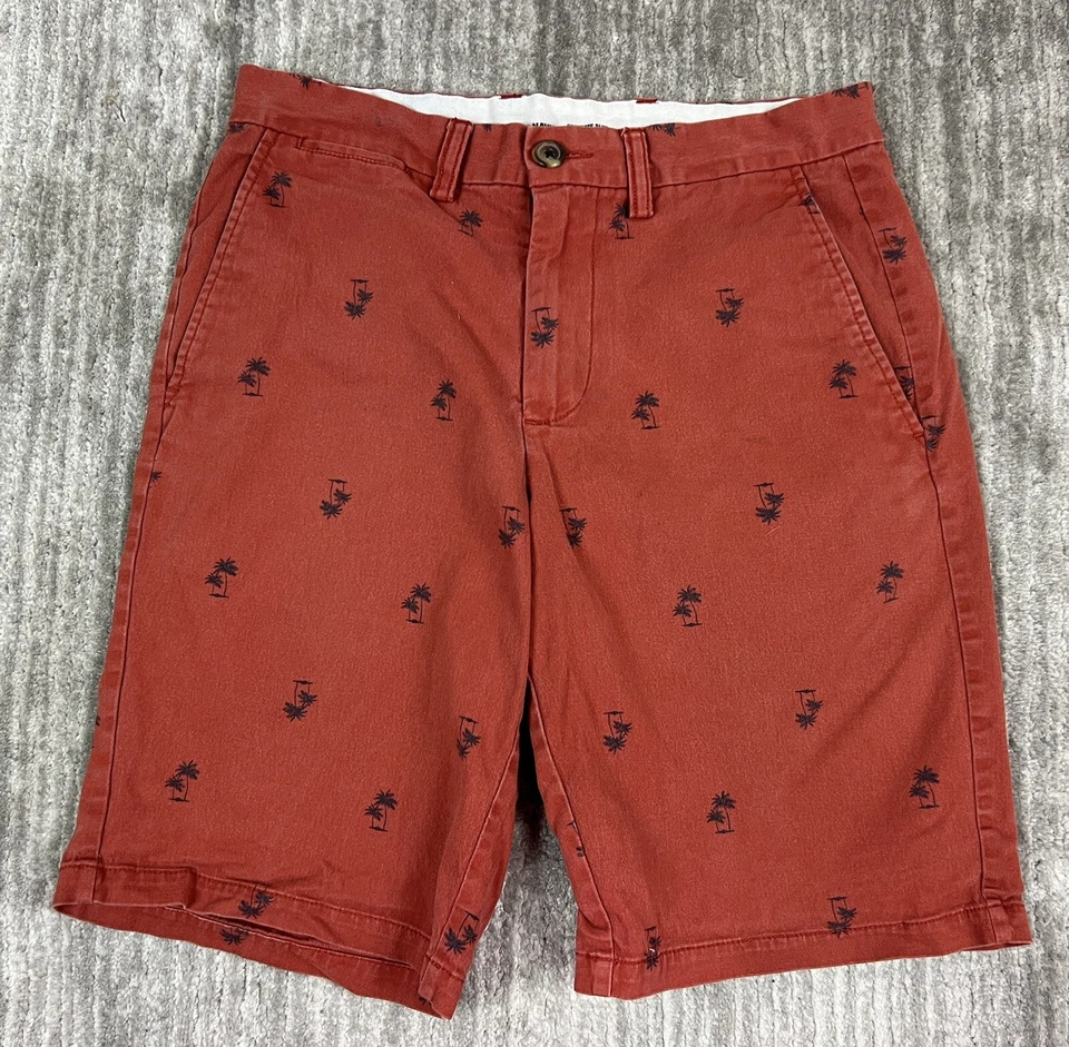 Pantalones Cortos Old Navy Para Hombre 29 Naranja Rojo Ultimate Slim Integrado Flex Estampado de Palma Foto 1 de 4