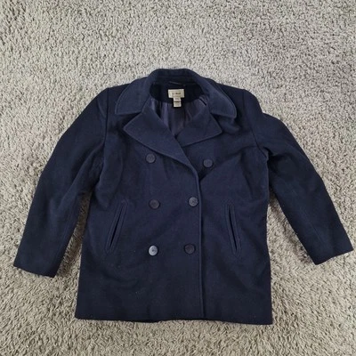 L.L.Bean Jacket Womens 18 Wool Peacoat Coat Chore Barn Double Breast Thinsulate - Image 1 of 4