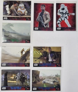Menge 7 Topps 2015 Star Wars Das Erwachen der Macht Serie lila & grüne Parallelen - Bild 1 von 2