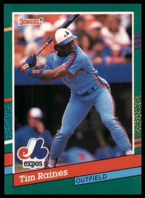 1991 Donruss #457b Tim Raines Montreal Expos Baseball - Image 1 of 2