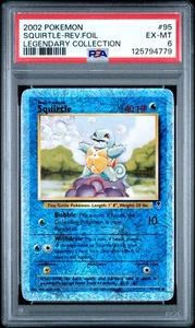 2002 Pokemon Legendary Collection #95 Squirtle Reverse Foil PSA 6 NEWLY GRADED! - Picture 1 of 2