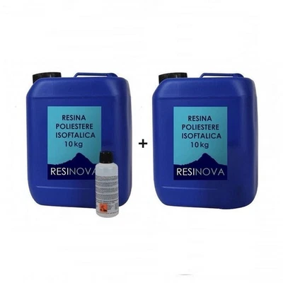20 kg Resina poliestere ISOFTALICA laminazione (10kg+10kg) +0,5 kg Catalizzatore - Immagine 1 di 3