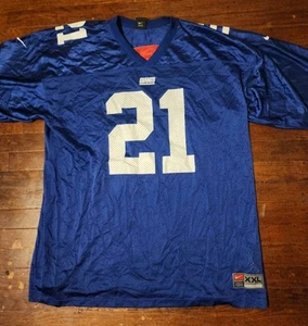 New York Giants Tiki Barber Men's Sz 2XL Blue Nike Jersey - Picture 1 of 10