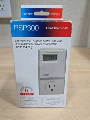 LuxPro eHeat PSP300 5-2 Day Programmable Outlet Thermostat New (Open Box)* - Image 1 of 3