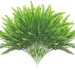 10 Bundles Artificial Boston Fern Plants, Bushes Faux Plants Shrubs Greenery ... - Picture 1 of 7