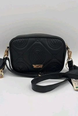 Nuevo con etiquetas Bolso Bandolera Valentino Orlandi Negro Cuero Vegano con Cartera Cambiadora $310 Foto 1 de 4