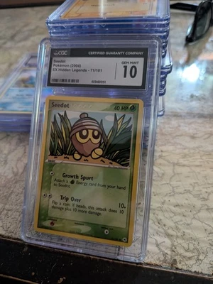 CGC 10 GEM MINT 2004 Pokemon EX Hidden Legends Seedot Card 71/101 - Image 1 of 3