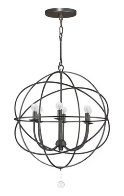 Lámpara de araña Crystorama 9226-EB Solaris de 6 luces en bronce inglés Foto 1 de 4