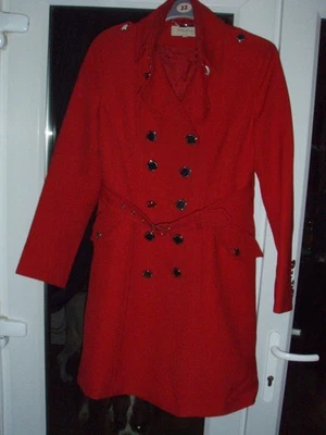 Karen Millen, Abrigo Largo Rojo, Talla 16, Grande Foto 1 de 4
