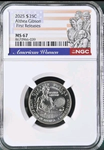 2025 S Althea Gibson American Woman Quarter NGC MS67 [PRE-SALE]  First Releases  - Picture 1 of 1