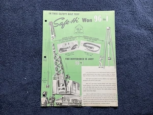 VINTAGE SAFETY BELT HARNESS FLYER - WALDER PRODUCTS 1950s - Picture 1 of 4
