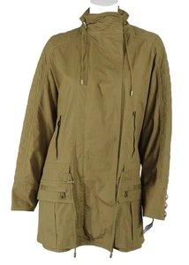 BALMAIN Olive Green Cotton Gabardine Drawstring Waist Zip-Front Jacket 38 NEW - Picture 1 of 13