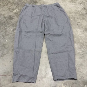 Eileen Fisher Pants Women's XL Gray* 100% Organic Linen Woven Lagenlook Neutral - Picture 1 of 9
