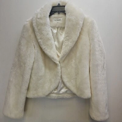 Acogedora chaqueta de invierno Etam para mujer talla XS blanca forrada y lana exterior H48 Foto 1 de 4